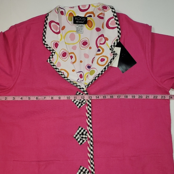 KOOS Of Course Pink Linen Blend Geometric Print Reversible Blazer Jacket Sz L - Picture 16 of 16